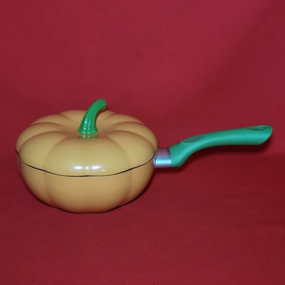 Nonstick Pumpkin Pan with Lid Aluminum Steel Saucepan Induction Cookware - Picture 1 of 10